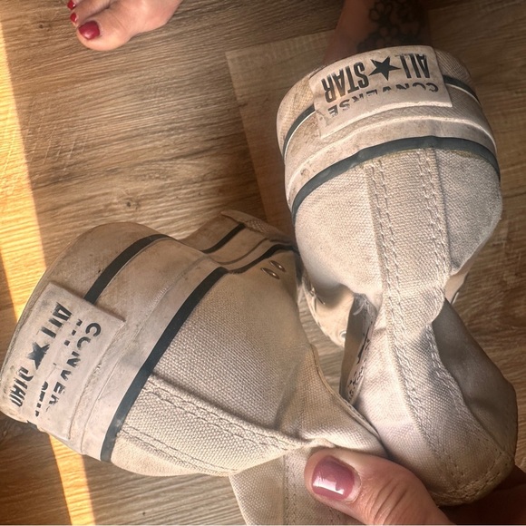 Converse Chuck Taylor High Top Platform Sneakers White Canvas Unisex 8.5 woman’s - Picture 7 of 12